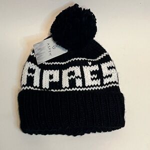 Apres Ski Pom Hat Beanie Chunky knit black